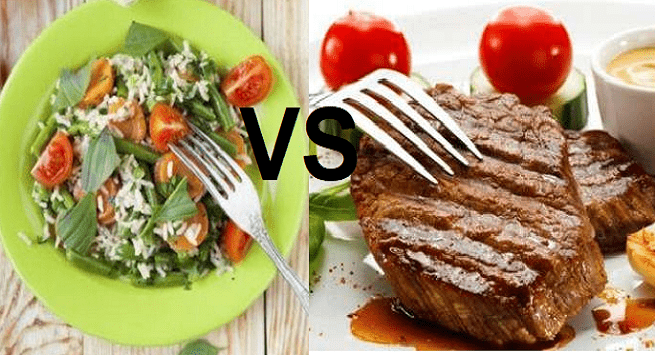Grilled steaks and vegetables