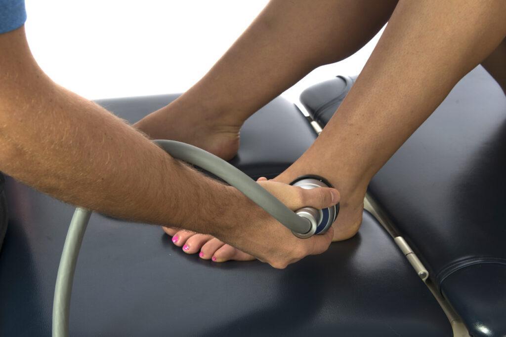 ultrasound being performed on personal ankle
