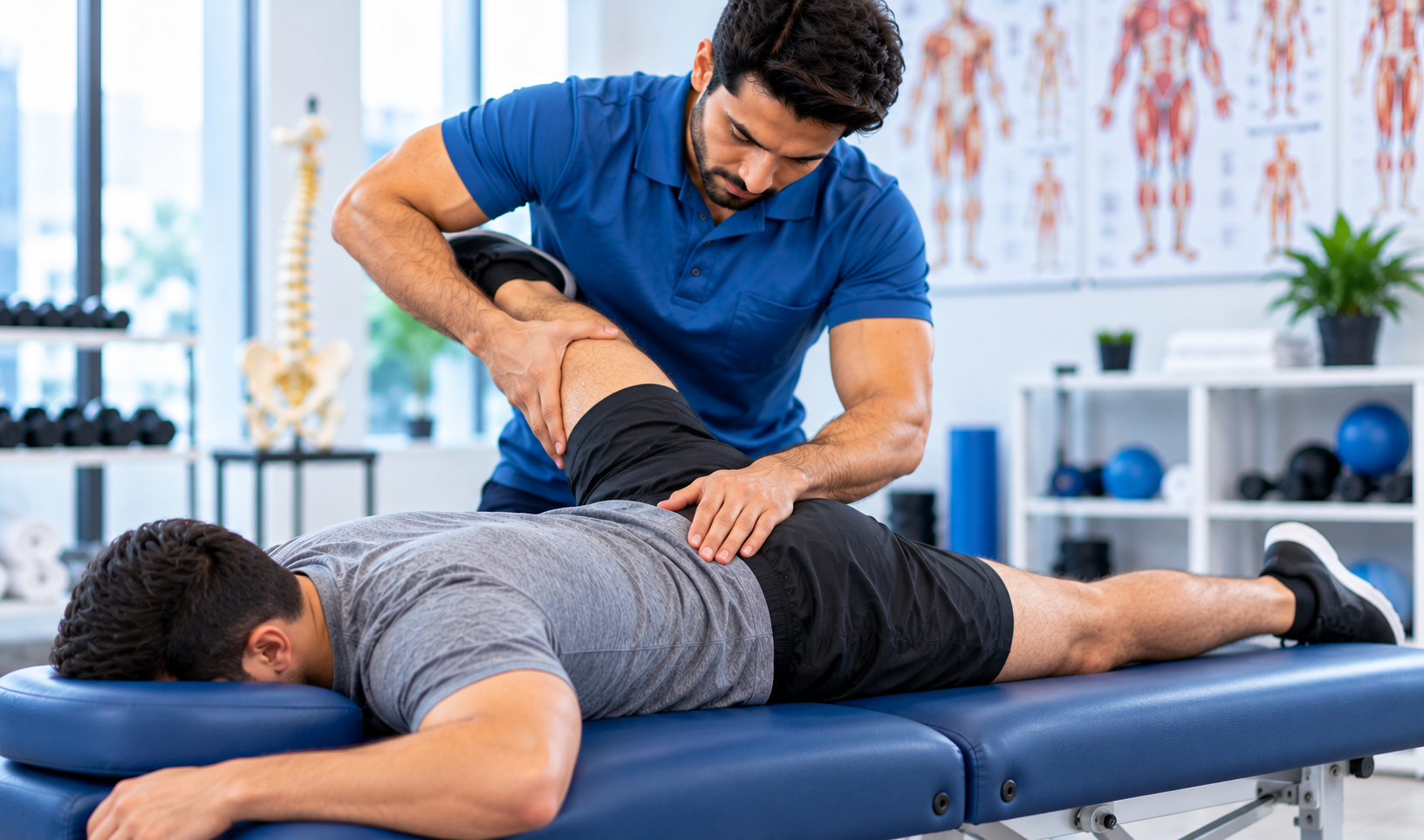 Woman experiencing lower back pain while seated at home